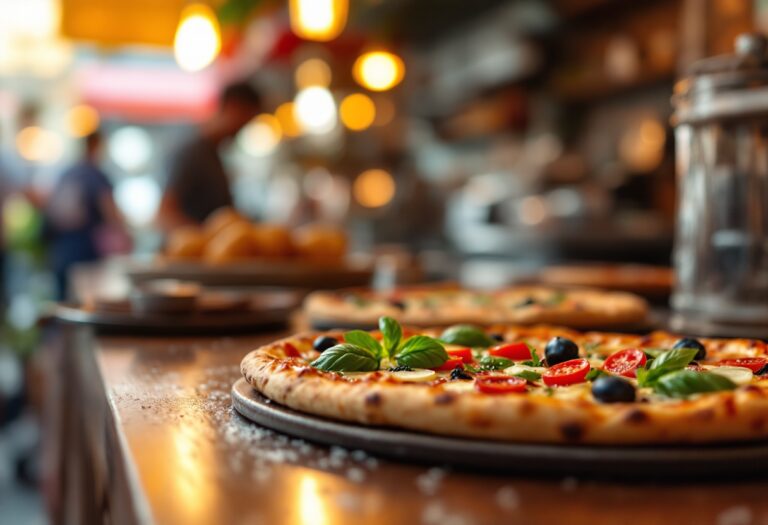 Un pizzaiolo crea una pizza durante il contest a Malaga