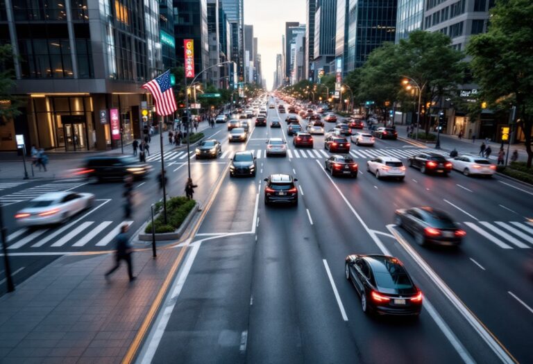 Veicolo autonomo in movimento ad Austin, Texas